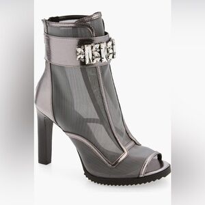 Karl Lagerfeld Black and Silver Heeled Boots